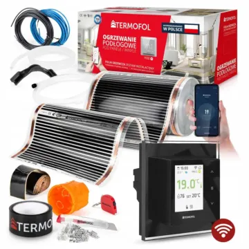 INFRARED HEATING FILM SET POWER 80W 50cm area 1m² H7 BLACK + WiFi